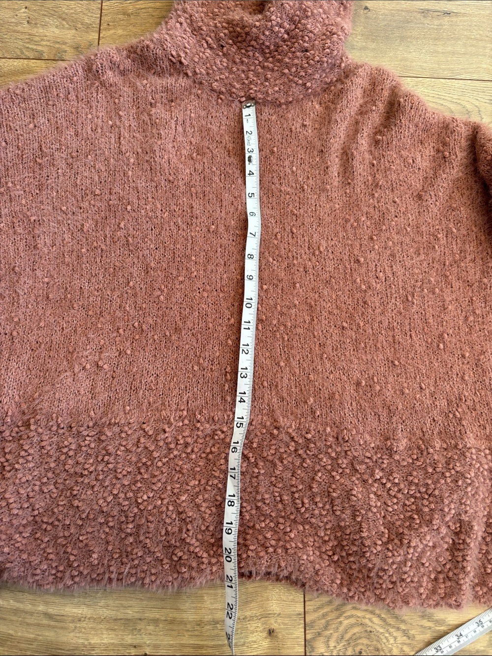 POL Clothing Oversized Boucle Knit Cowl Neck Sweater in Mauve / Dusty Rose - Picture 7 of 8